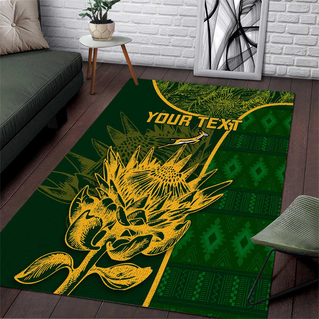 Custom South Africa Rugby Area Rug Go Champions Springboks Flower by ...