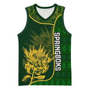Custom South Africa Rugby Basketball Jersey Go Champions Springboks Flower - African Pride