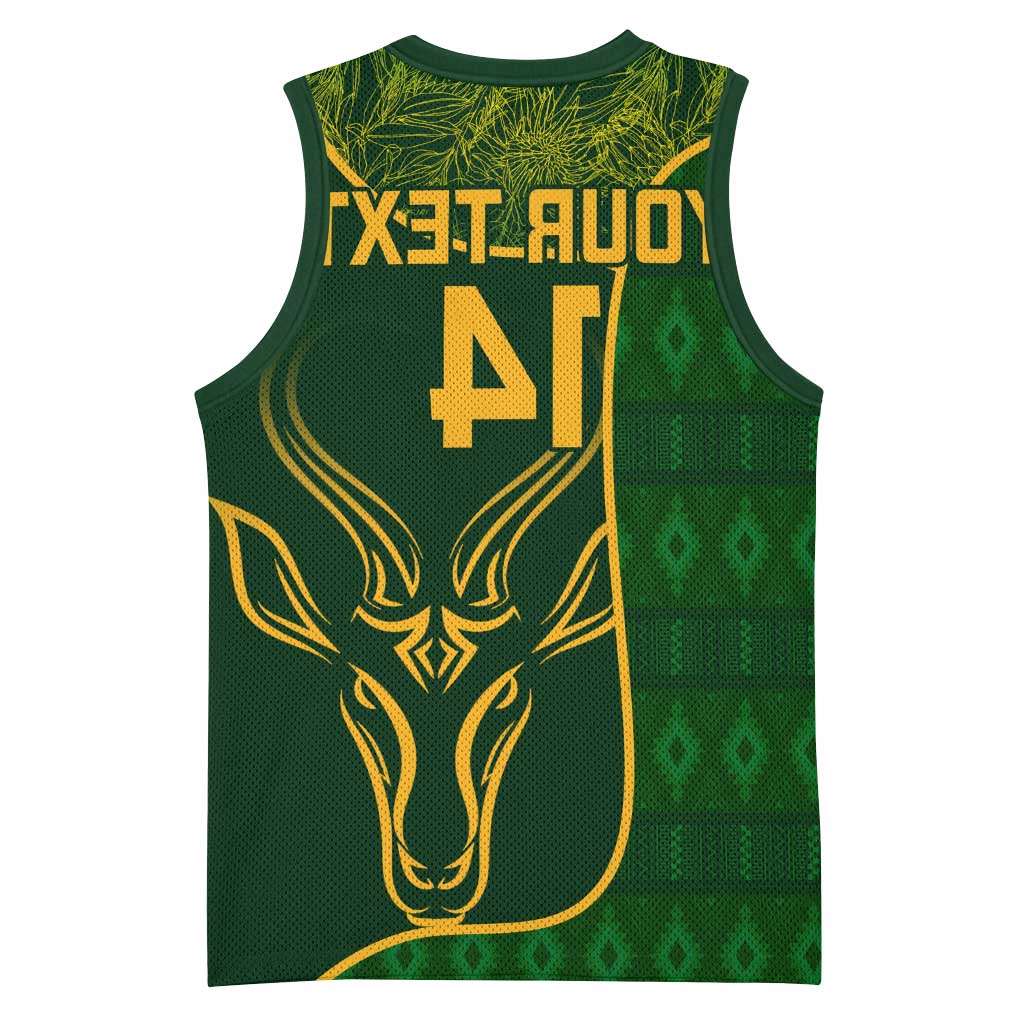 Custom South Africa Rugby Basketball Jersey Go Champions Springboks Flower - African Pride
