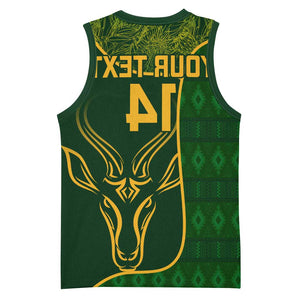 Custom South Africa Rugby Basketball Jersey Go Champions Springboks Flower - African Pride