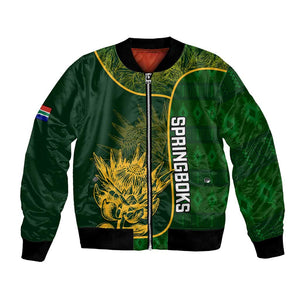Custom South Africa Rugby Bomber Jacket Go Champions Springboks Flower