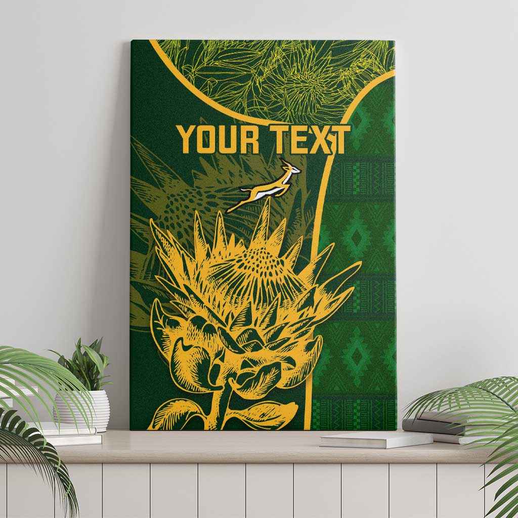 Custom South Africa Rugby Canvas Wall Art Go Champions Springboks Flower
