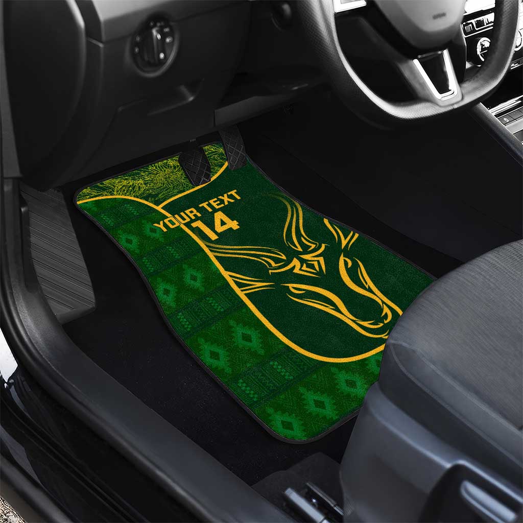 Custom South Africa Rugby Car Mats Go Champions Springboks Flower
