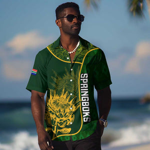 Custom South Africa Rugby Hawaiian Shirt Go Champions Springboks Flower