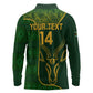 Custom South Africa Rugby Long Sleeve Polo Shirt Go Champions Springboks Flower