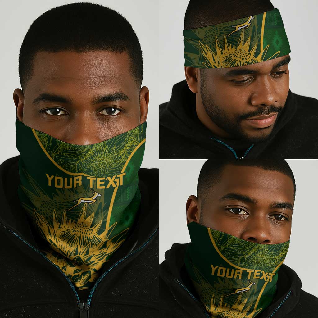 Custom South Africa Rugby Neck Gaiter Go Champions Springboks Flower LT14