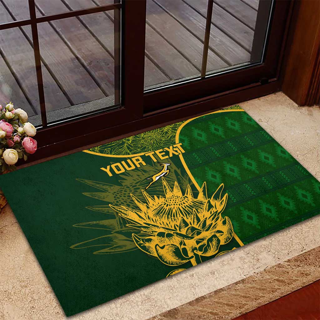Custom South Africa Rugby Rubber Doormat Go Champions Springboks Flower
