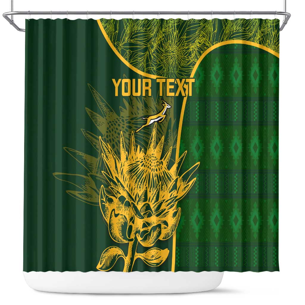 Custom South Africa Rugby Shower Curtain Go Champions Springboks Flower