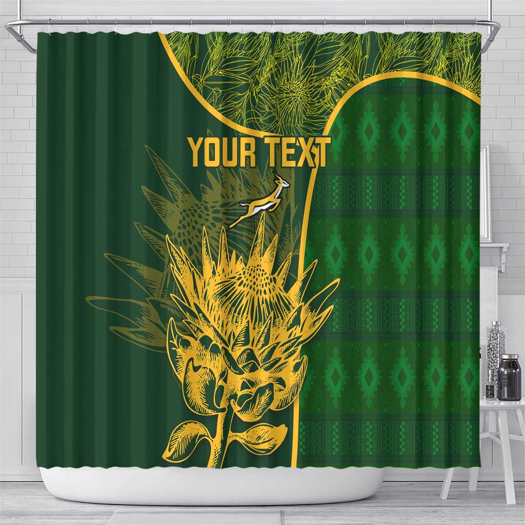 Custom South Africa Rugby Shower Curtain Go Champions Springboks Flower