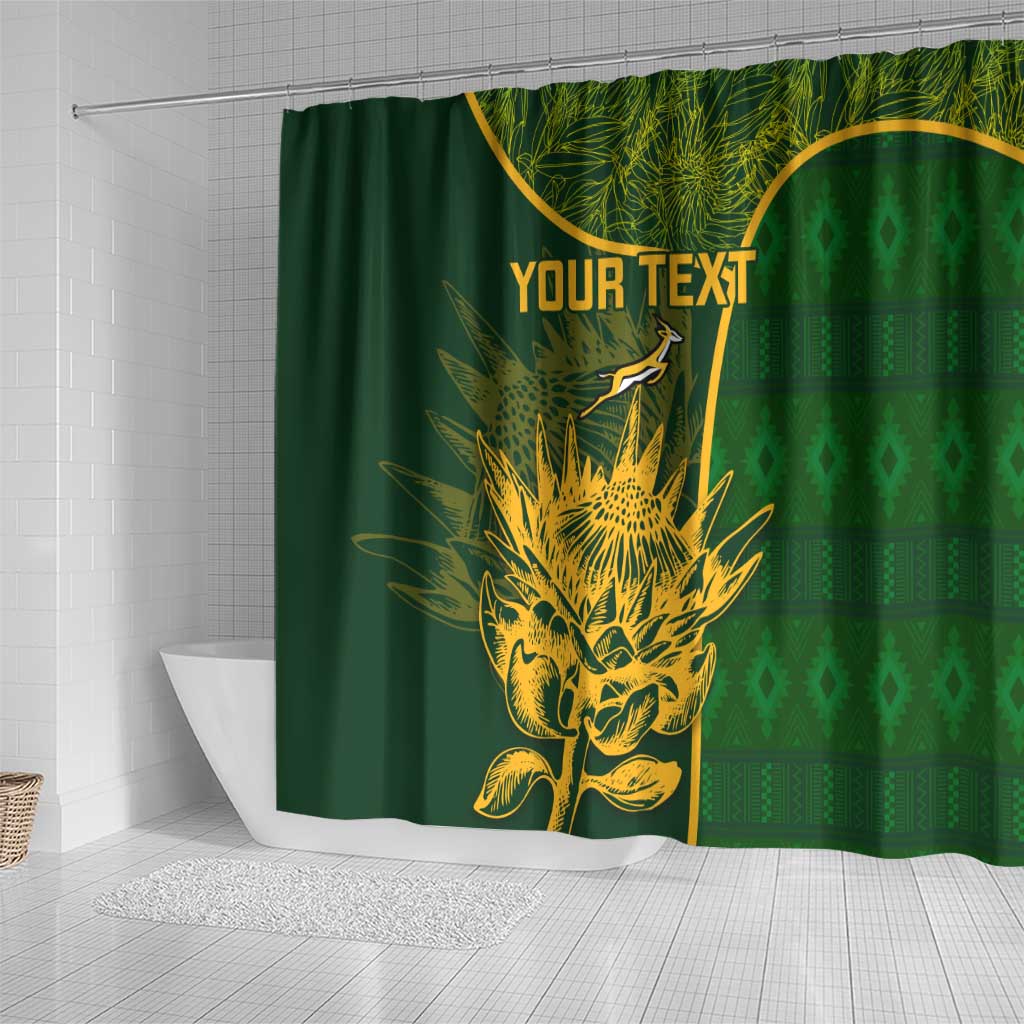 Custom South Africa Rugby Shower Curtain Go Champions Springboks Flower