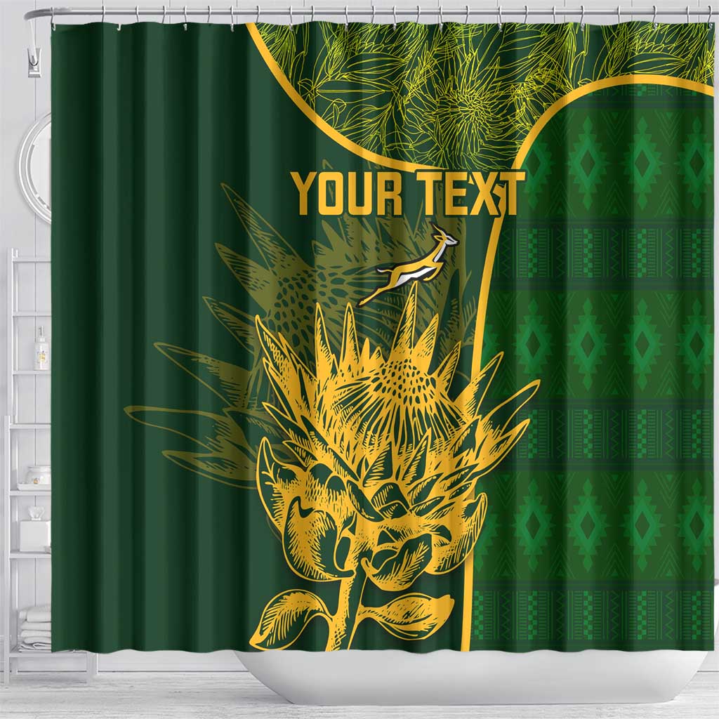Custom South Africa Rugby Shower Curtain Go Champions Springboks Flower