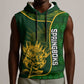 Custom South Africa Rugby Sleeveless Hoodie Go Champions Springboks Flower - African Pride