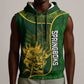 Custom South Africa Rugby Sleeveless Zip Hoodie Go Champions Springboks Flower - African Pride