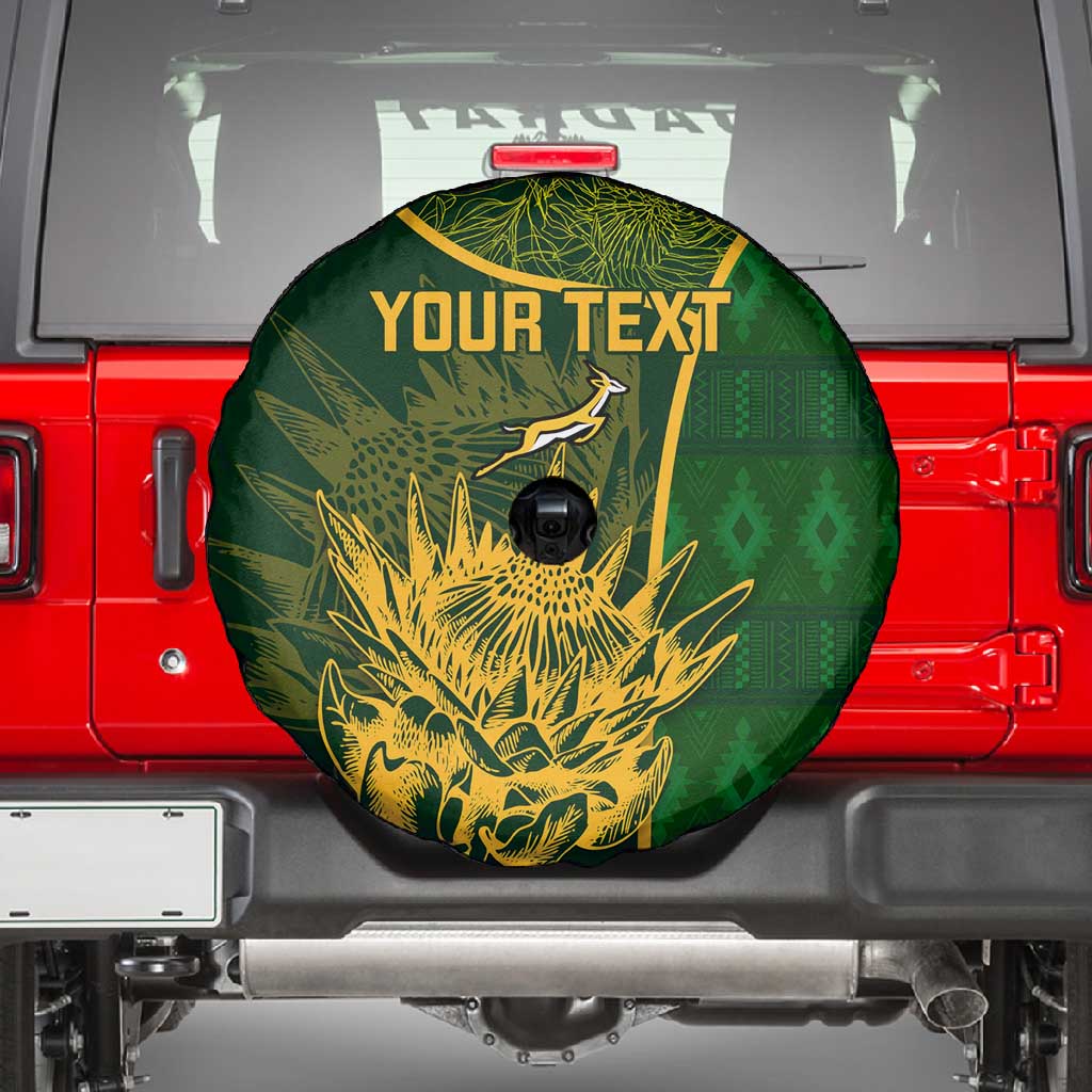 Custom South Africa Rugby Spare Tire Cover Go Champions Springboks Flower