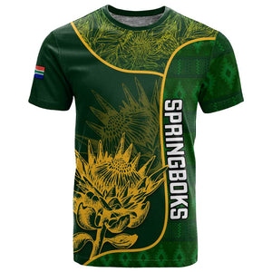 Custom South Africa Rugby T shirt Go Champions Springboks Flower