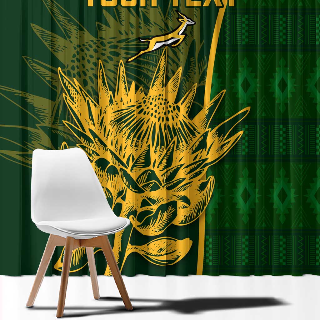 Custom South Africa Rugby Window Curtain Go Champions Springboks Flower