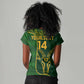 Custom South Africa Rugby Women V-Neck T-Shirt Go Champions Springboks Flower