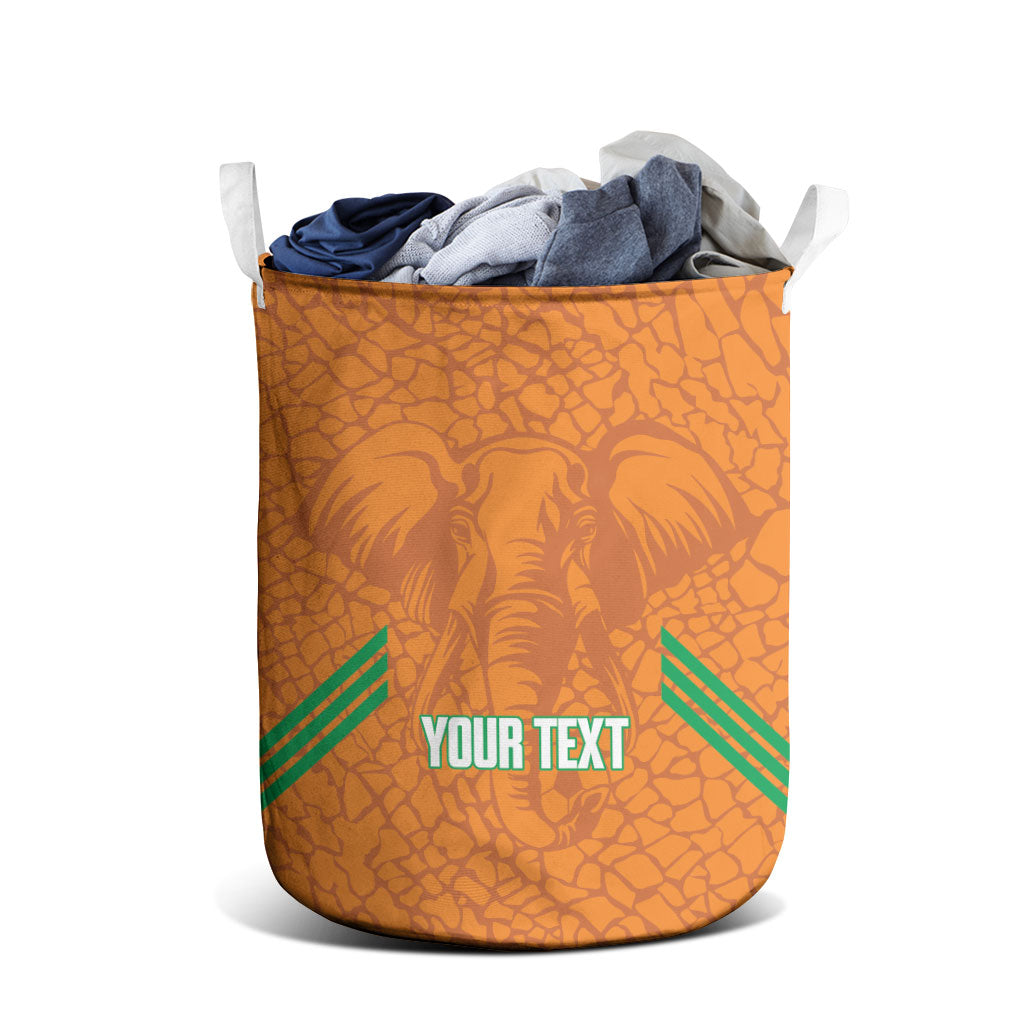 Ivory Coast Football Custom Laundry Basket Les Elephants Dames Skin Style