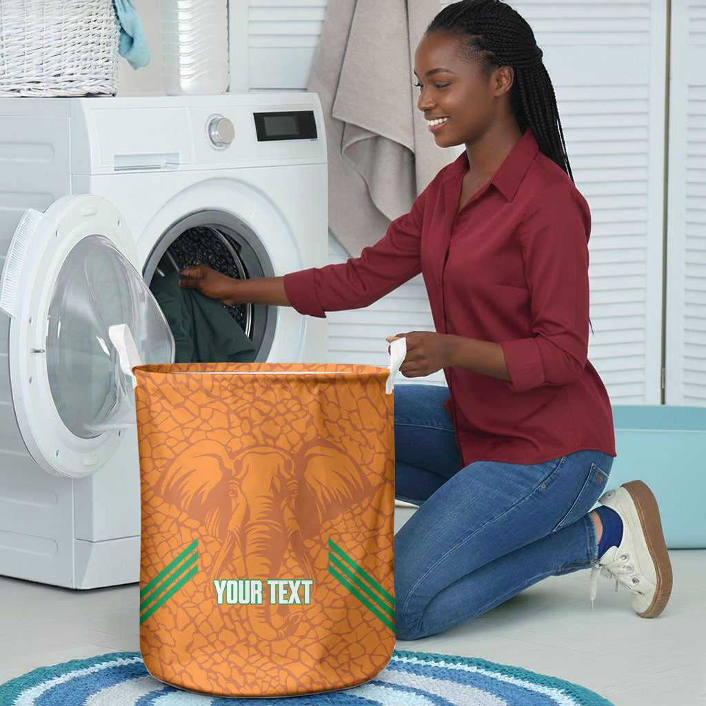 Ivory Coast Football Custom Laundry Basket Les Elephants Dames Skin Style