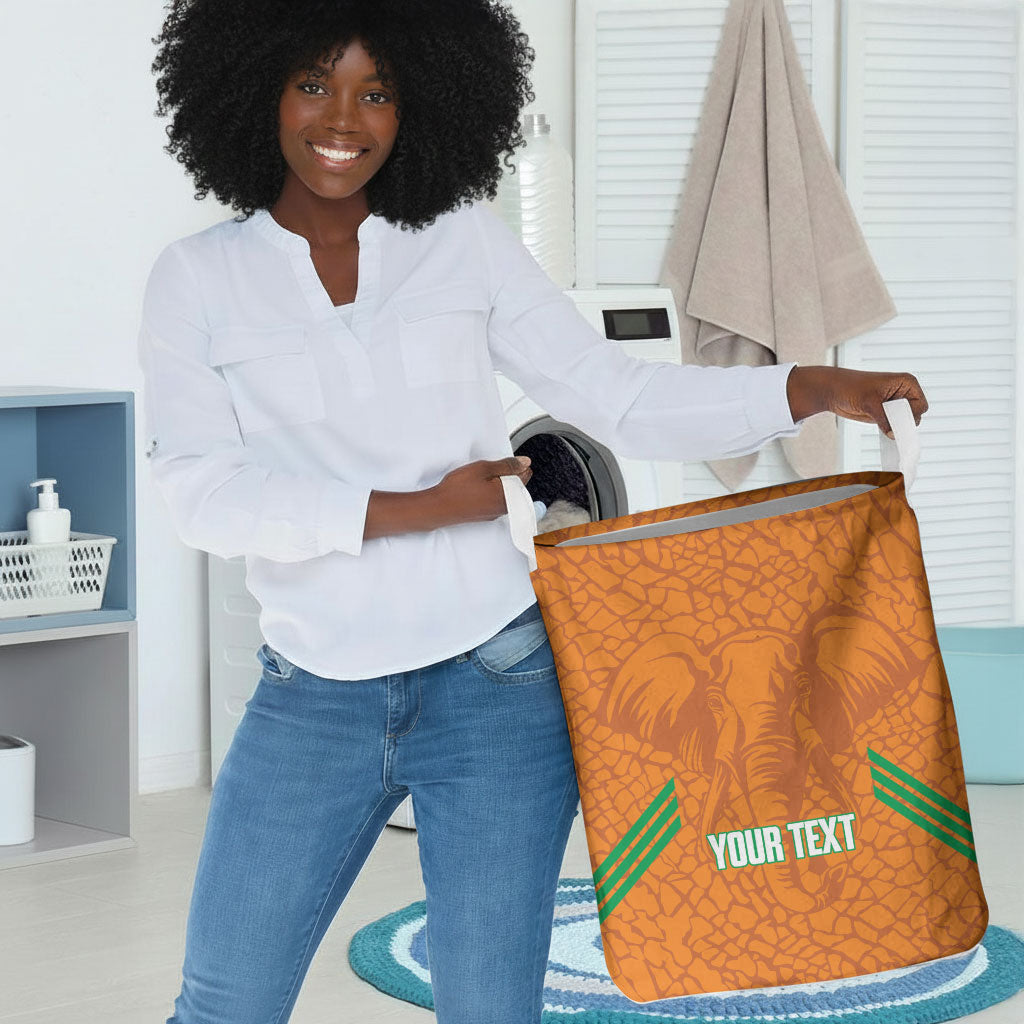 Ivory Coast Football Custom Laundry Basket Les Elephants Dames Skin Style