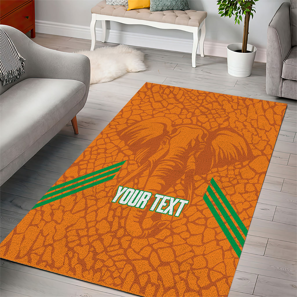 Ivory Coast Football Custom Area Rug Les Elephants Dames Skin Style