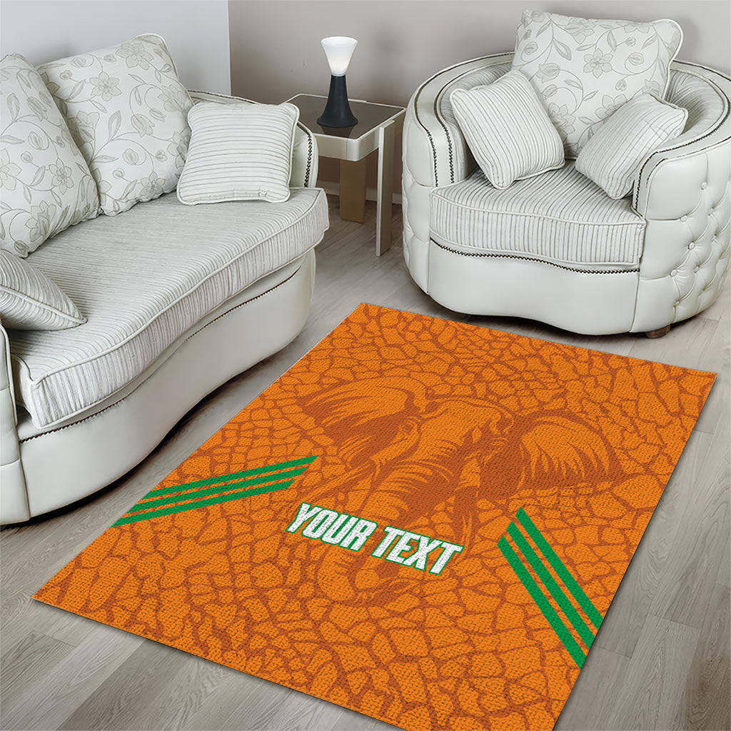 Ivory Coast Football Custom Area Rug Les Elephants Dames Skin Style
