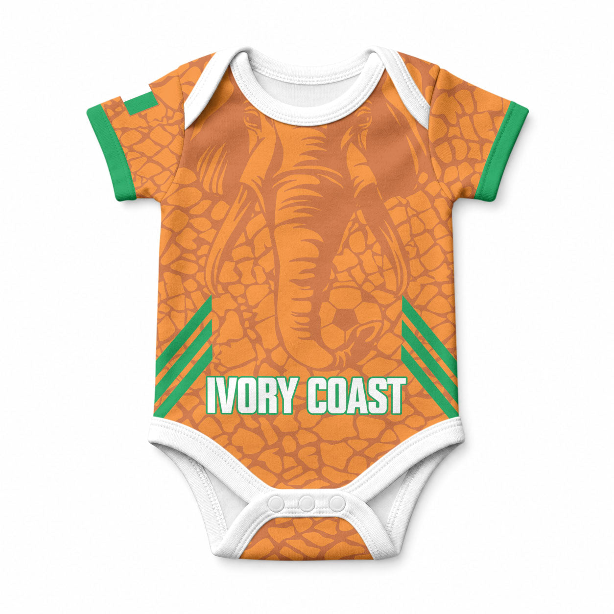Ivory Coast Football Custom Baby Onesie Les Elephants Dames Skin Style