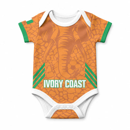 Ivory Coast Football Custom Baby Onesie Les Elephants Dames Skin Style