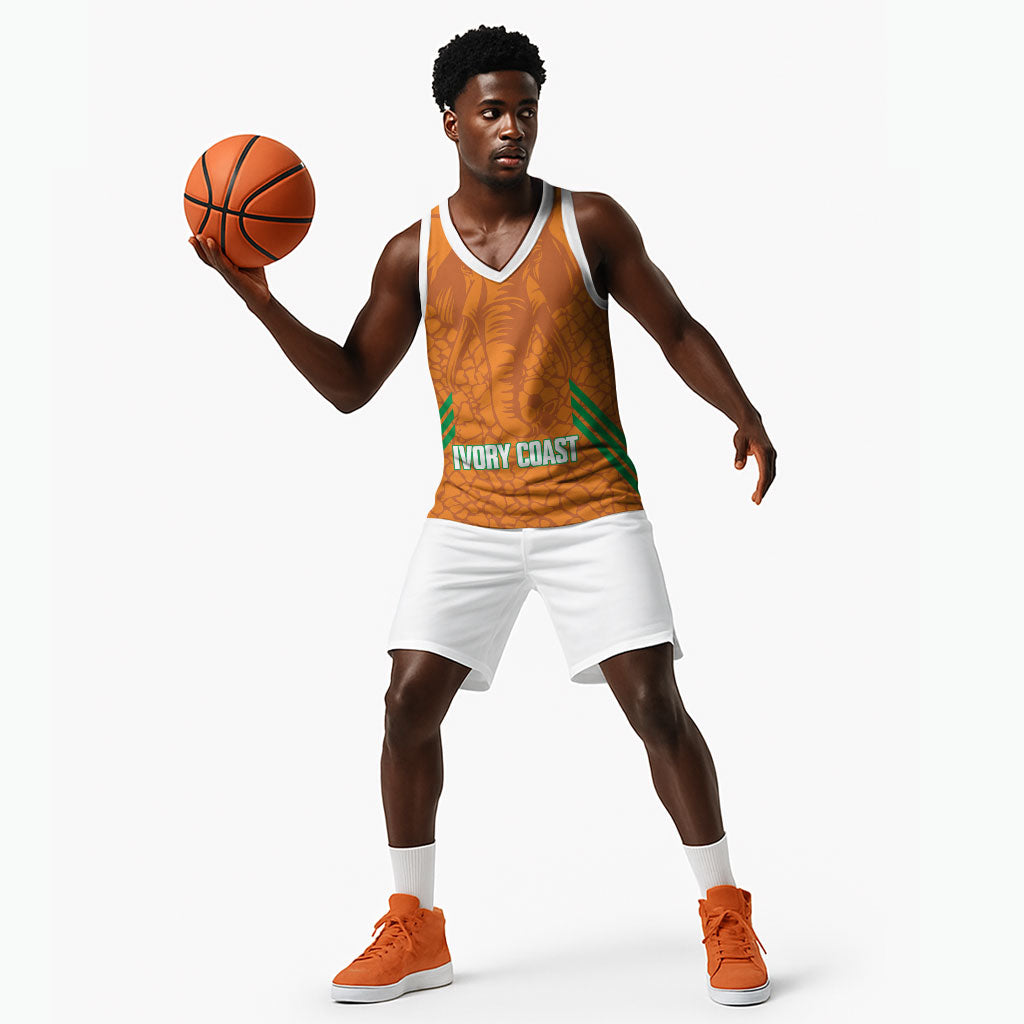 Ivory Coast Football Custom Basketball Jersey Les Elephants Dames Skin Style