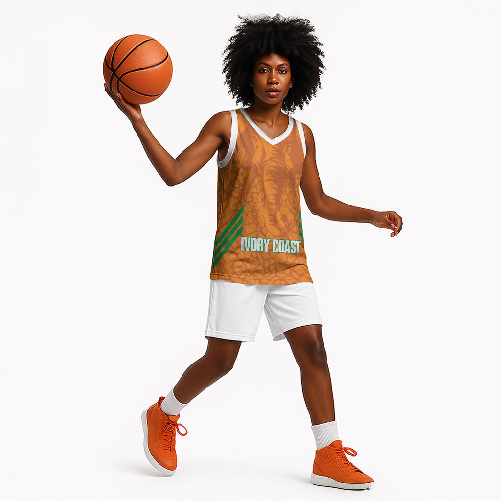 Ivory Coast Football Custom Basketball Jersey Les Elephants Dames Skin Style