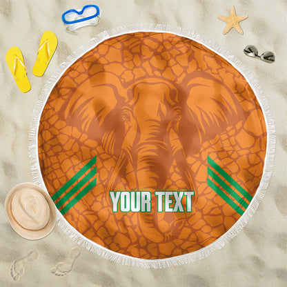 Ivory Coast Football Custom Beach Blanket Les Elephants Dames Skin Style