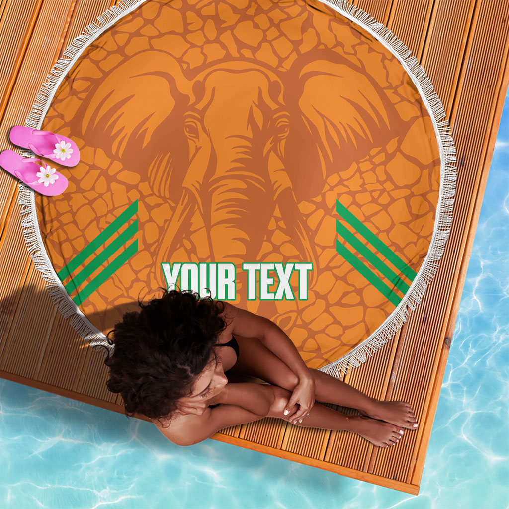 Ivory Coast Football Custom Beach Blanket Les Elephants Dames Skin Style