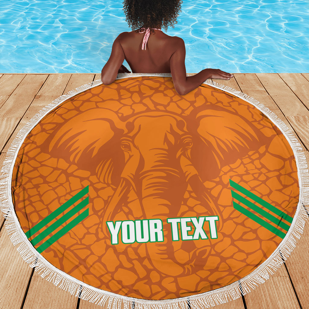 Ivory Coast Football Custom Beach Blanket Les Elephants Dames Skin Style