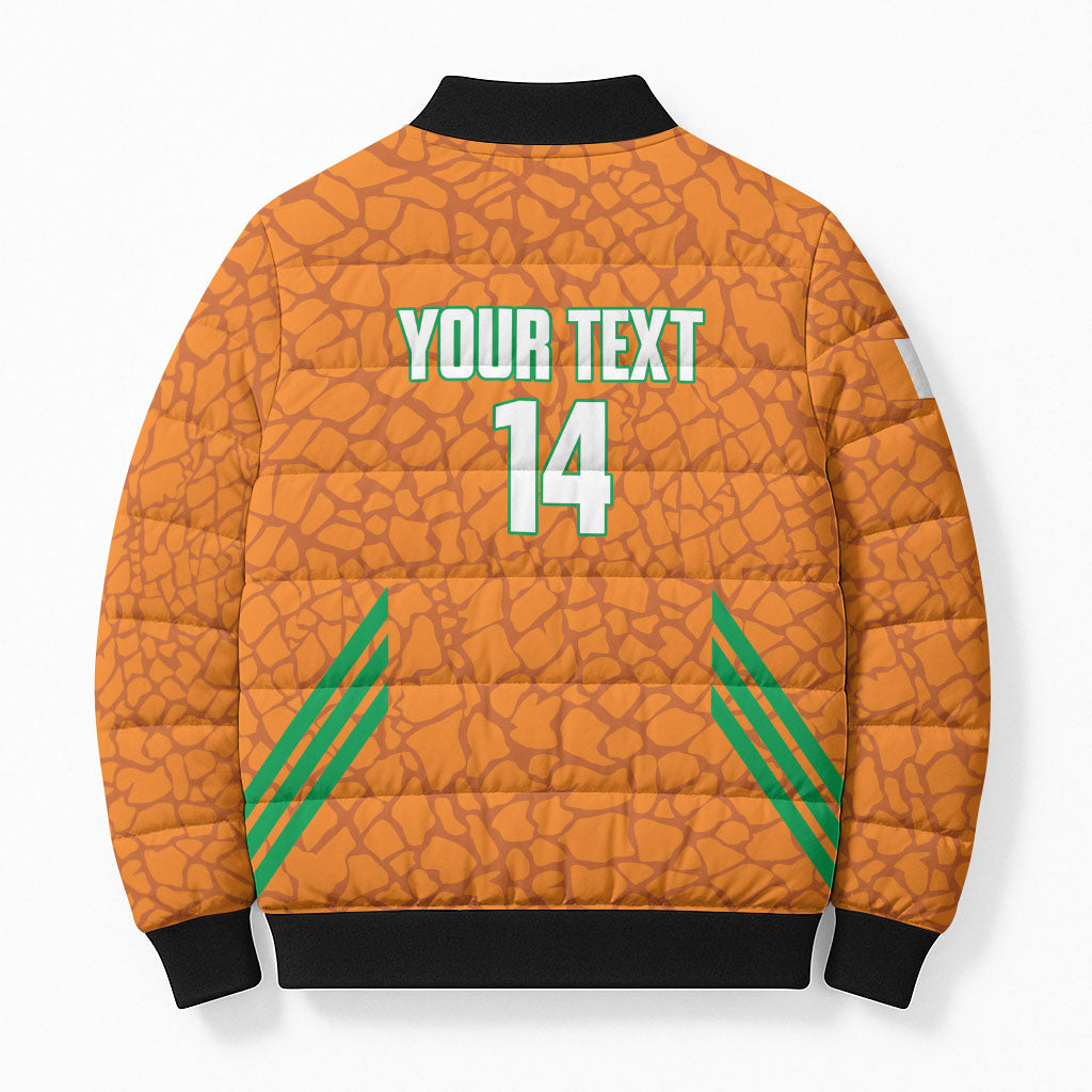 Ivory Coast Football Custom Bomber Puffer Jacket Les Elephants Dames Skin Style