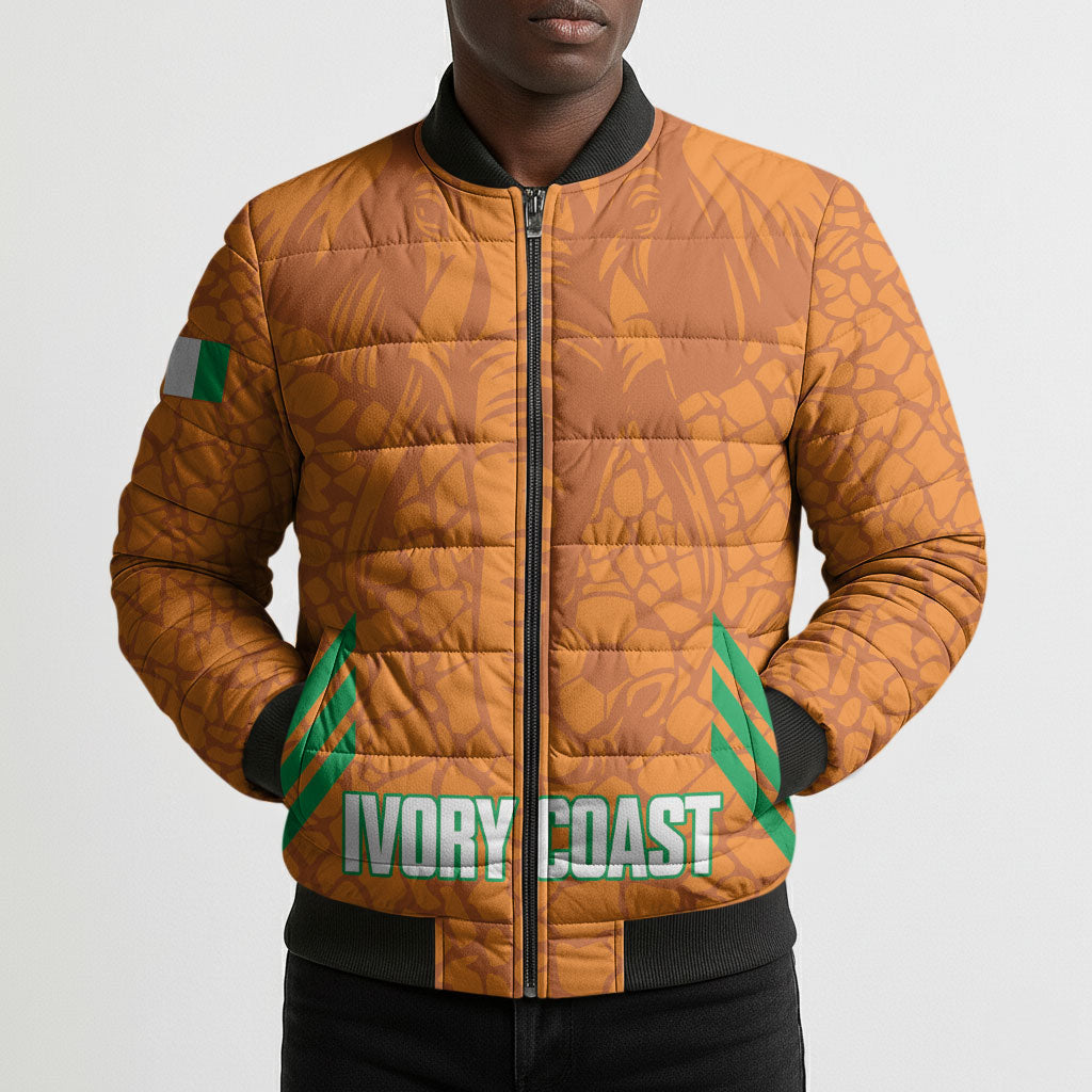 Ivory Coast Football Custom Bomber Puffer Jacket Les Elephants Dames Skin Style