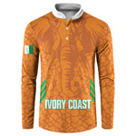 Ivory Coast Football Custom Button Sweatshirt Les Elephants Dames Skin Style