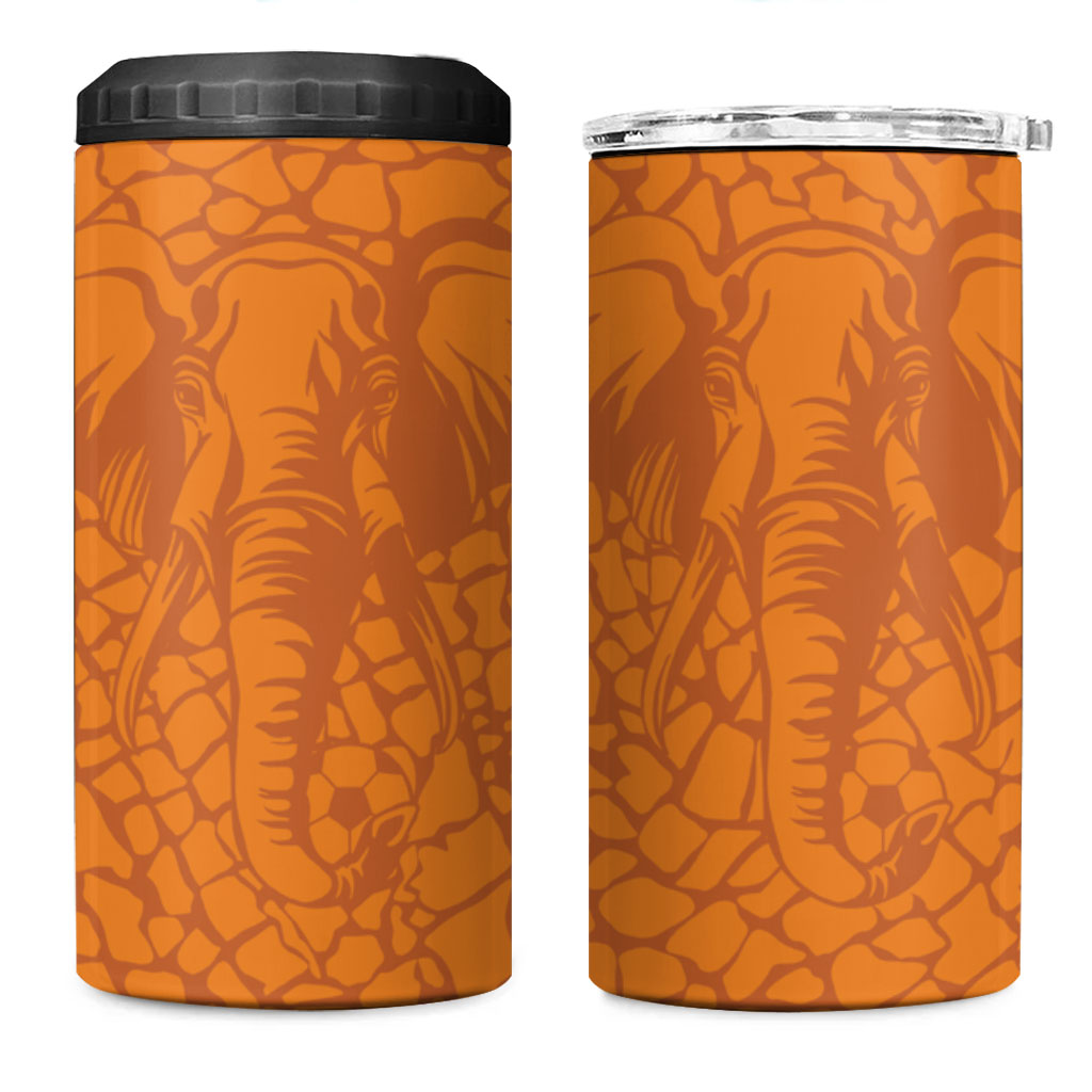 Ivory Coast Football Custom 4 in 1 Can Cooler Tumbler Les Elephants Dames Skin Style