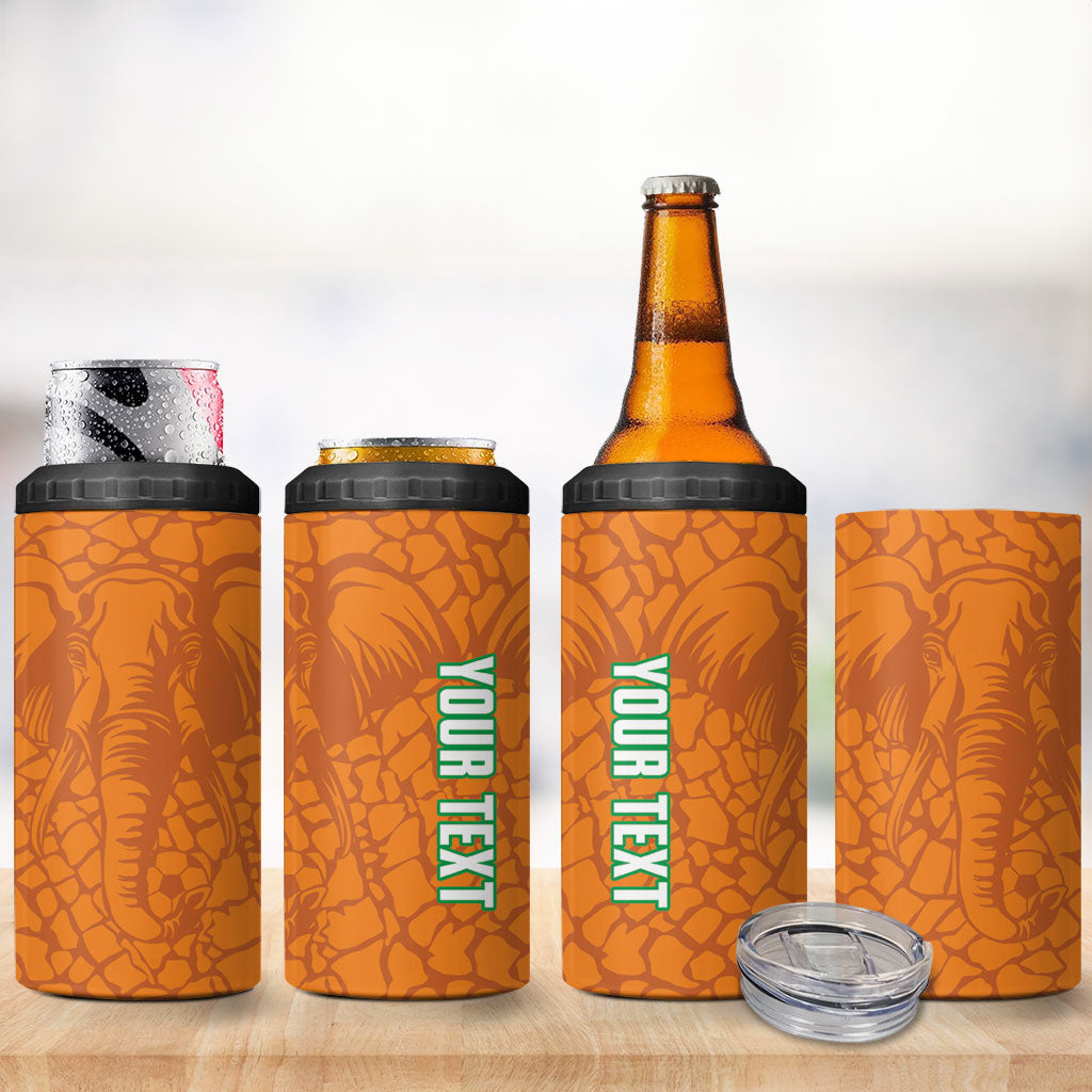 Ivory Coast Football Custom 4 in 1 Can Cooler Tumbler Les Elephants Dames Skin Style