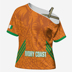 Ivory Coast Football Custom Cross Shoulder Shirt Les Elephants Dames Skin Style