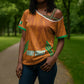 Ivory Coast Football Custom Cross Shoulder Shirt Les Elephants Dames Skin Style