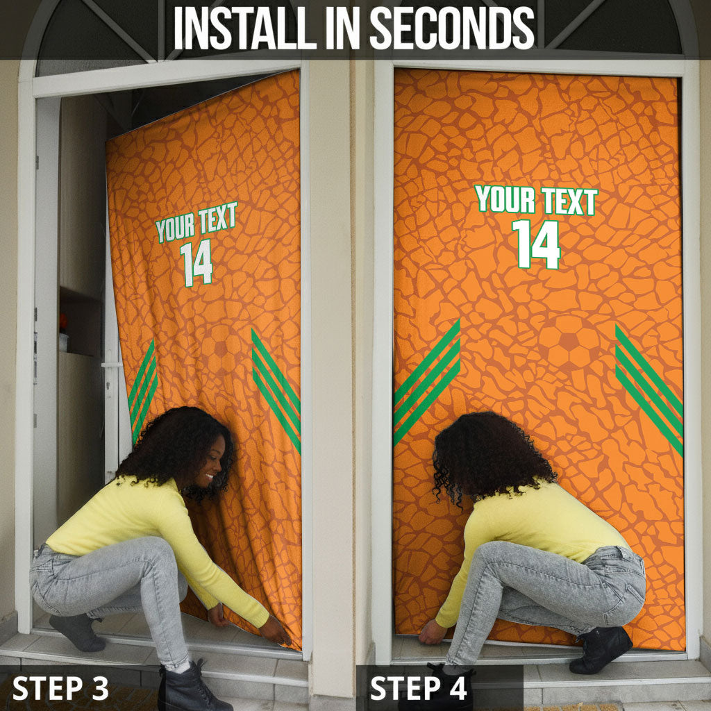 Ivory Coast Football Custom Door Cover Les Elephants Dames Skin Style