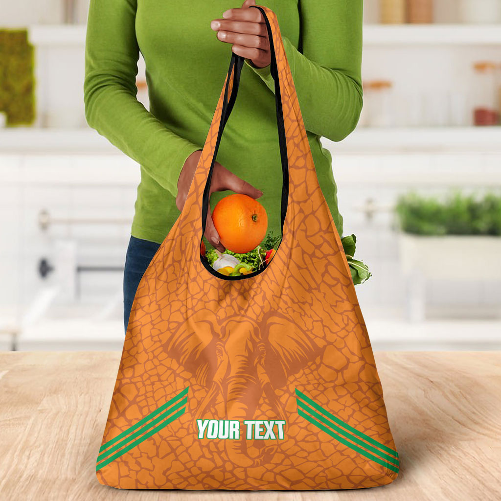 Ivory Coast Football Custom Grocery Bag Les Elephants Dames Skin Style