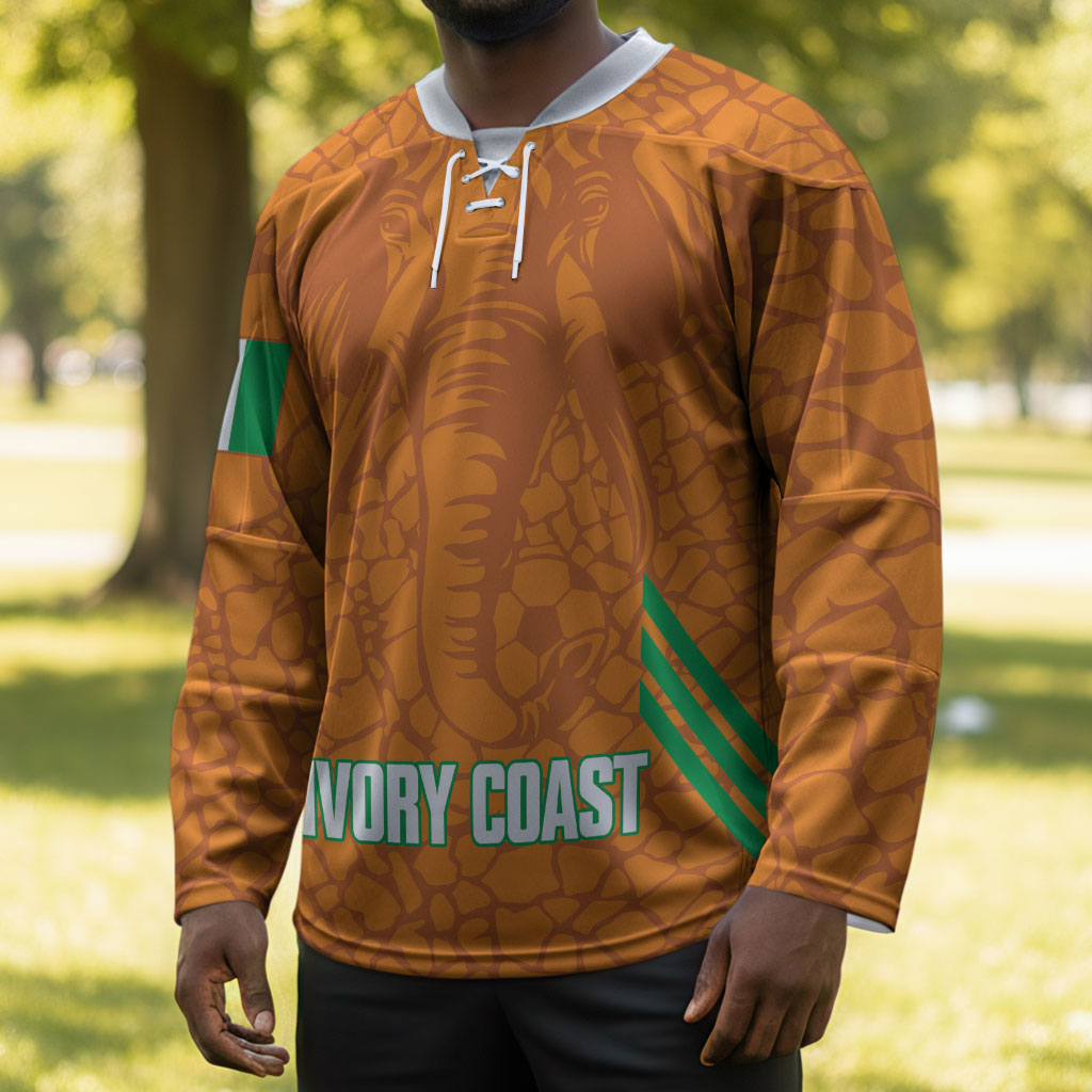 Ivory Coast Football Custom Hockey Jersey Les Elephants Dames Skin Style
