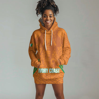Ivory Coast Football Custom Hoodie Dress Les Elephants Dames Skin Style