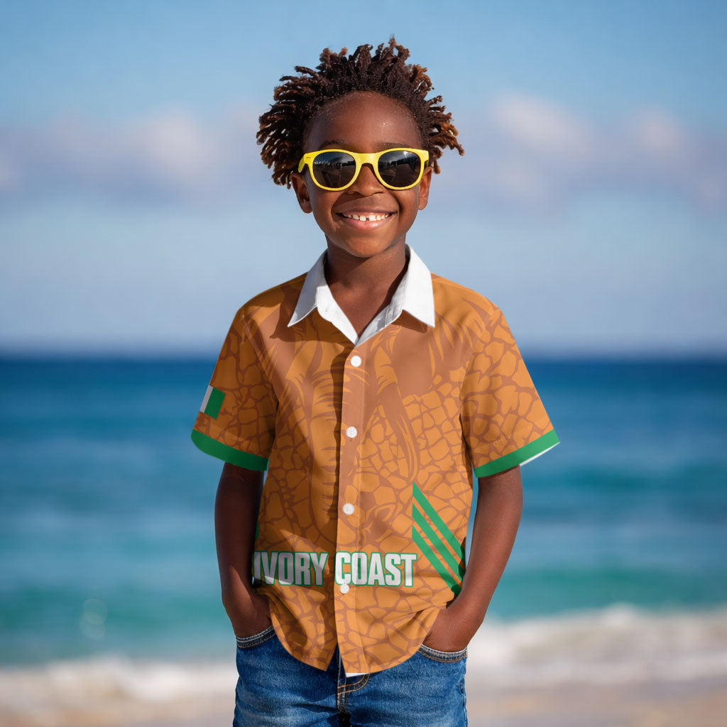 Ivory Coast Football Custom Kid Hawaiian Shirt Les Elephants Dames Skin Style