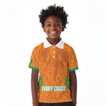 Ivory Coast Football Custom Kid Polo Shirt Les Elephants Dames Skin Style
