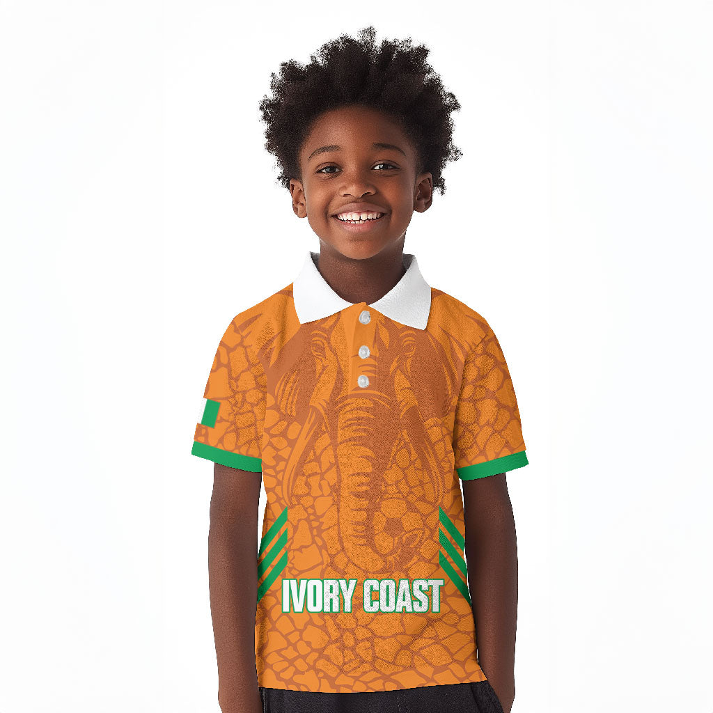 Ivory Coast Football Custom Kid Polo Shirt Les Elephants Dames Skin Style