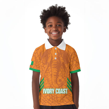 Ivory Coast Football Custom Kid Polo Shirt Les Elephants Dames Skin Style