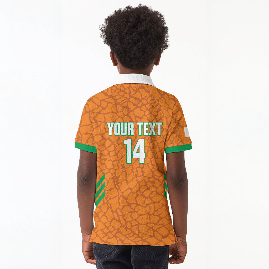 Ivory Coast Football Custom Kid Polo Shirt Les Elephants Dames Skin Style