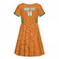Ivory Coast Football Custom Kid Short Sleeve Dress Les Elephants Dames Skin Style
